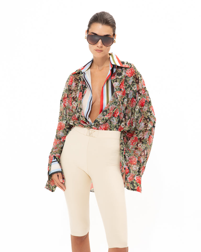 RED FLORAL OS SHIRT