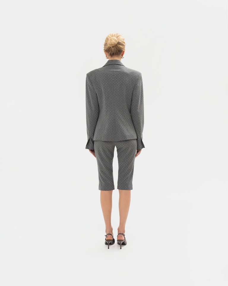 GREY SPARKLE CAPRI PANTS