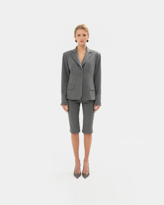 GREY SPARKLE CAPRI PANTS