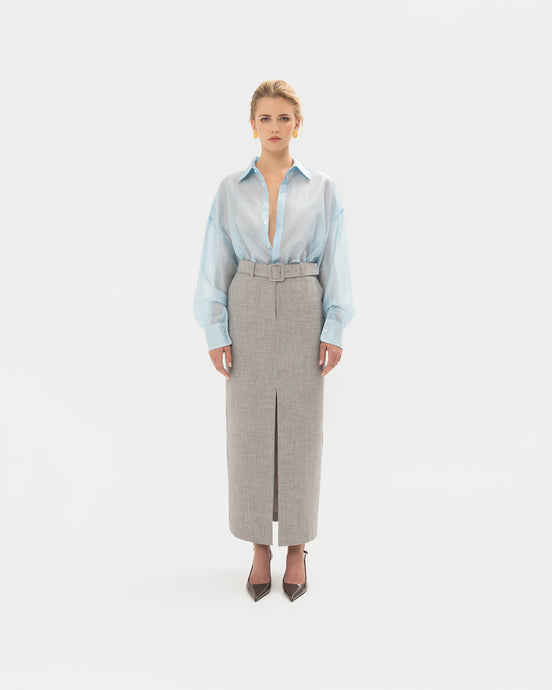 GREY STRAIGHT-LINE SKIRT