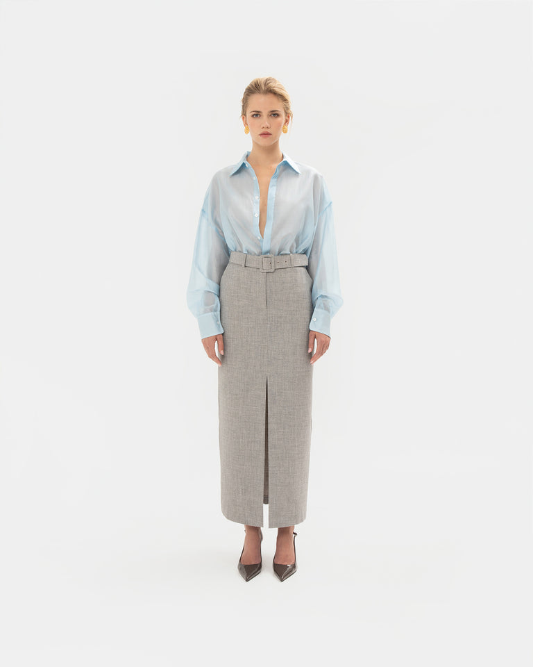 GREY STRAIGHT-LINE SKIRT