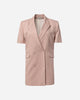 BLUSH SHORT-SLEEVE TAILORED BLAZER