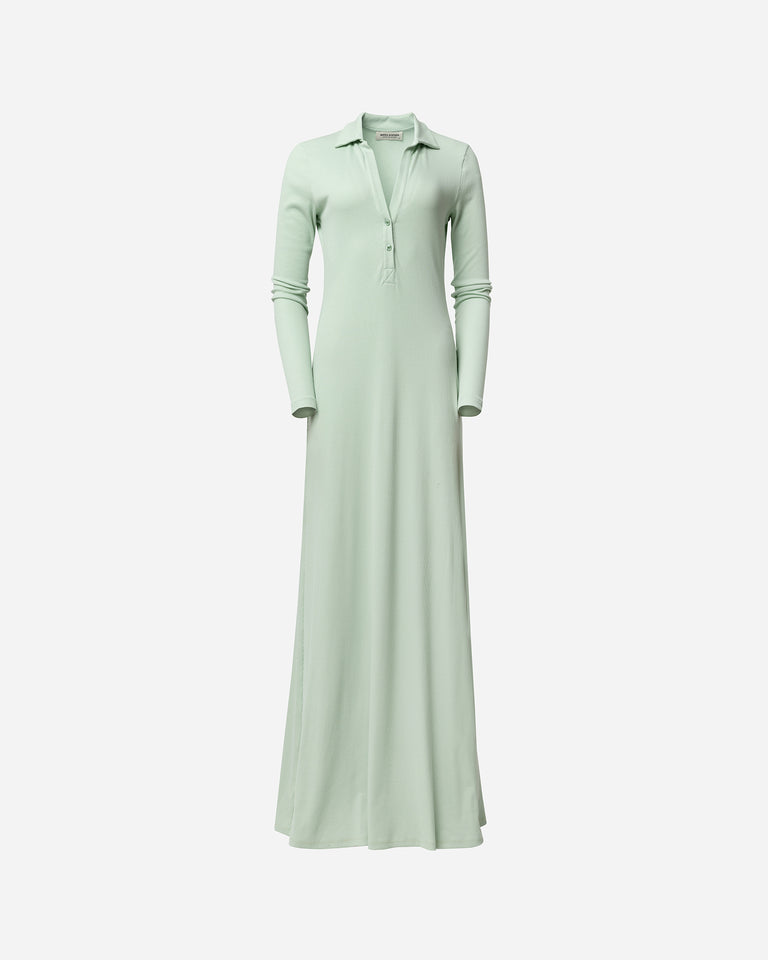 V-NECK RIB MAXI DRESS