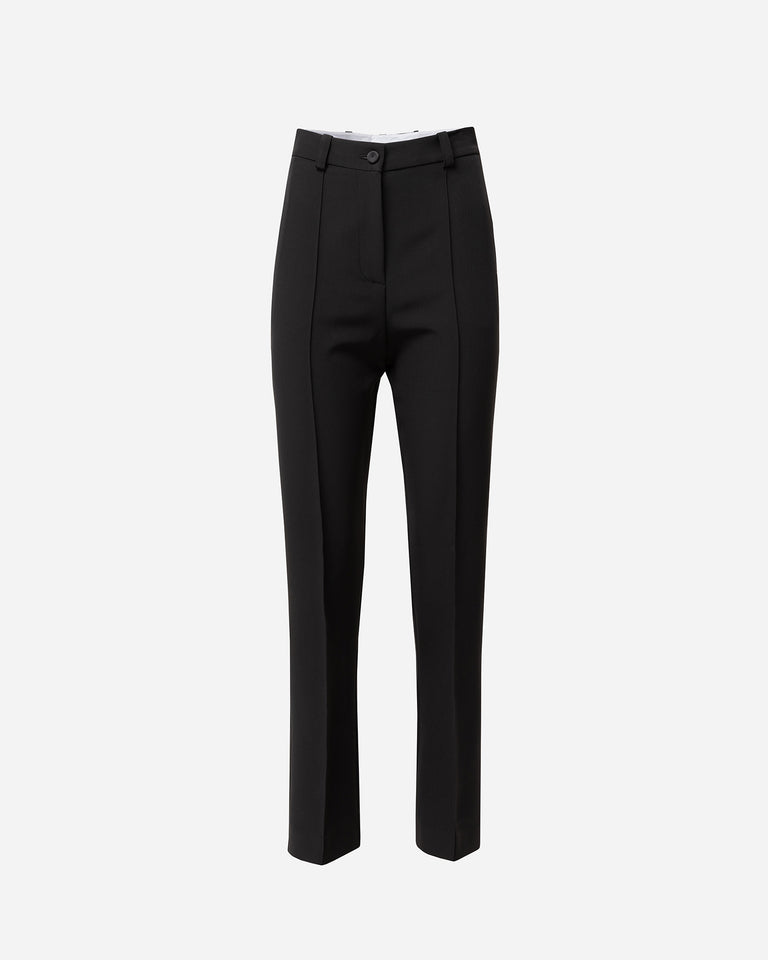 BLACK TAILORED PANTS WITH NERVIR