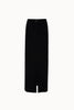 BLACK STRAIGHT-LINE MIDI SKIRT