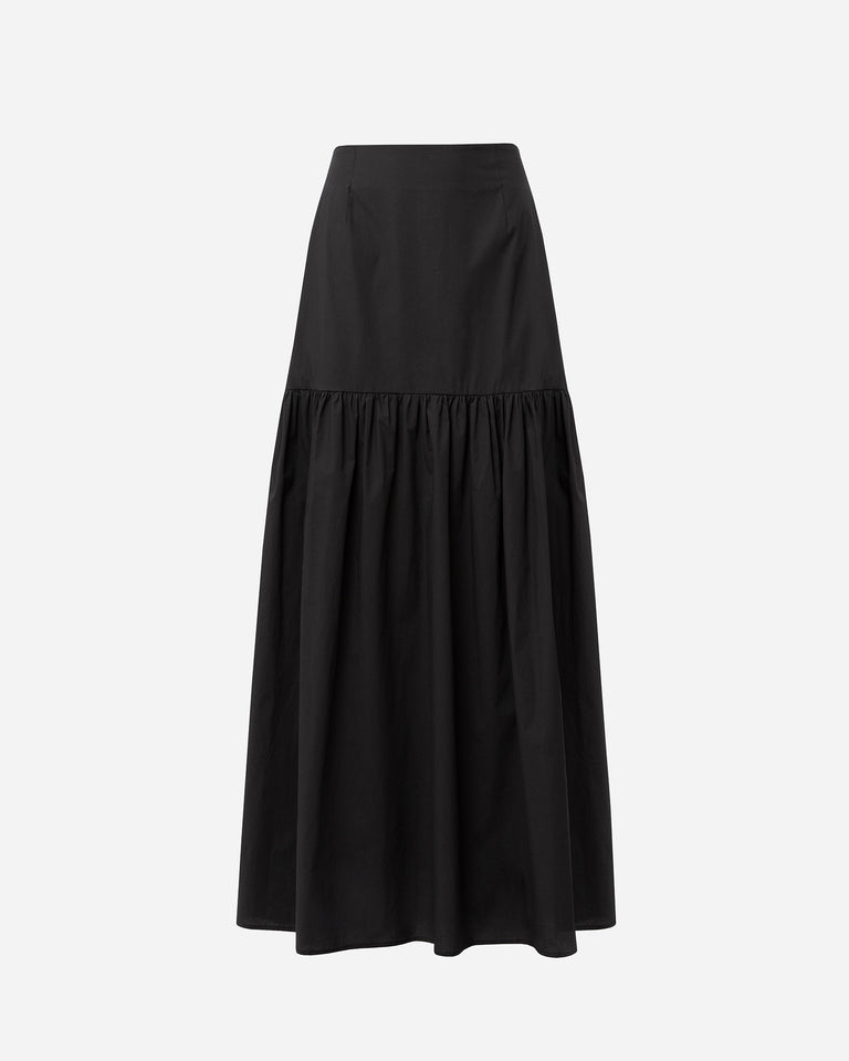 BLACK VOLUMINOUS MAXI SKIRT