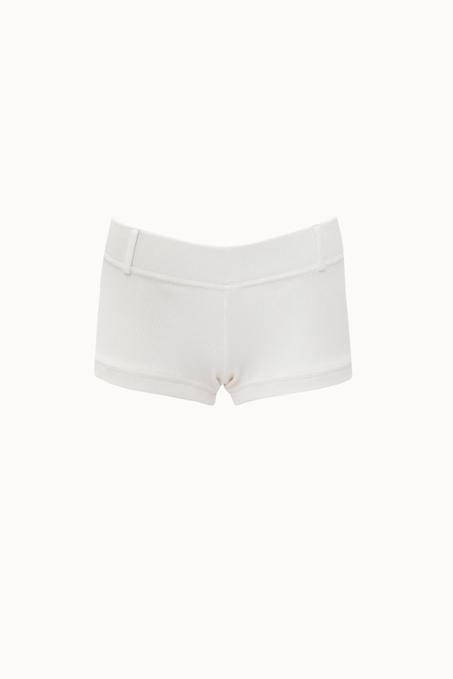 WHITE RIB SHORTS