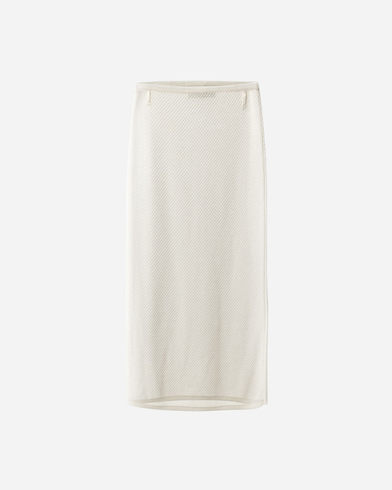 CREAM KNIT MIDI SKIRT