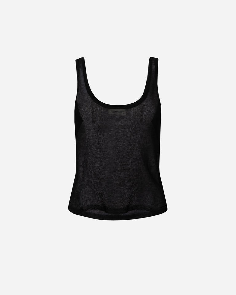 BLACK KNIT TANK TOP