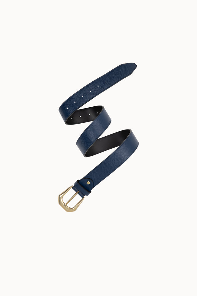 DARK BLUE LEATHER BELT