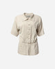 BEIGE SHORTSLEEVE TAILORED TOP