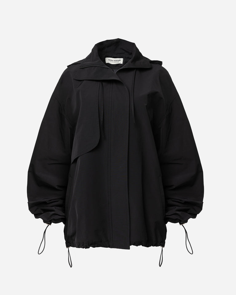 BLACK WINDBREAKER JACKET