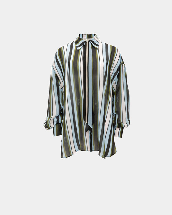 BLUE STRIPED OS SHIRT
