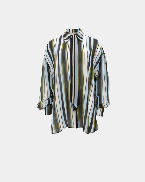 BLUE STRIPED OS SHIRT