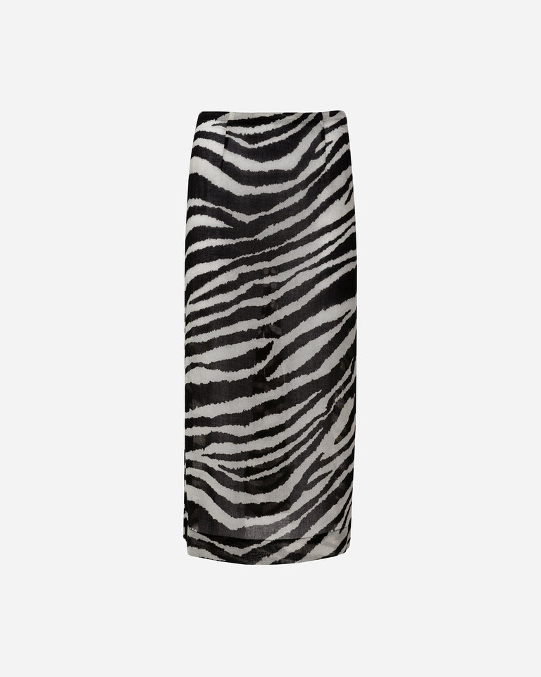 ZEBRA PRINT MIDI SKIRT