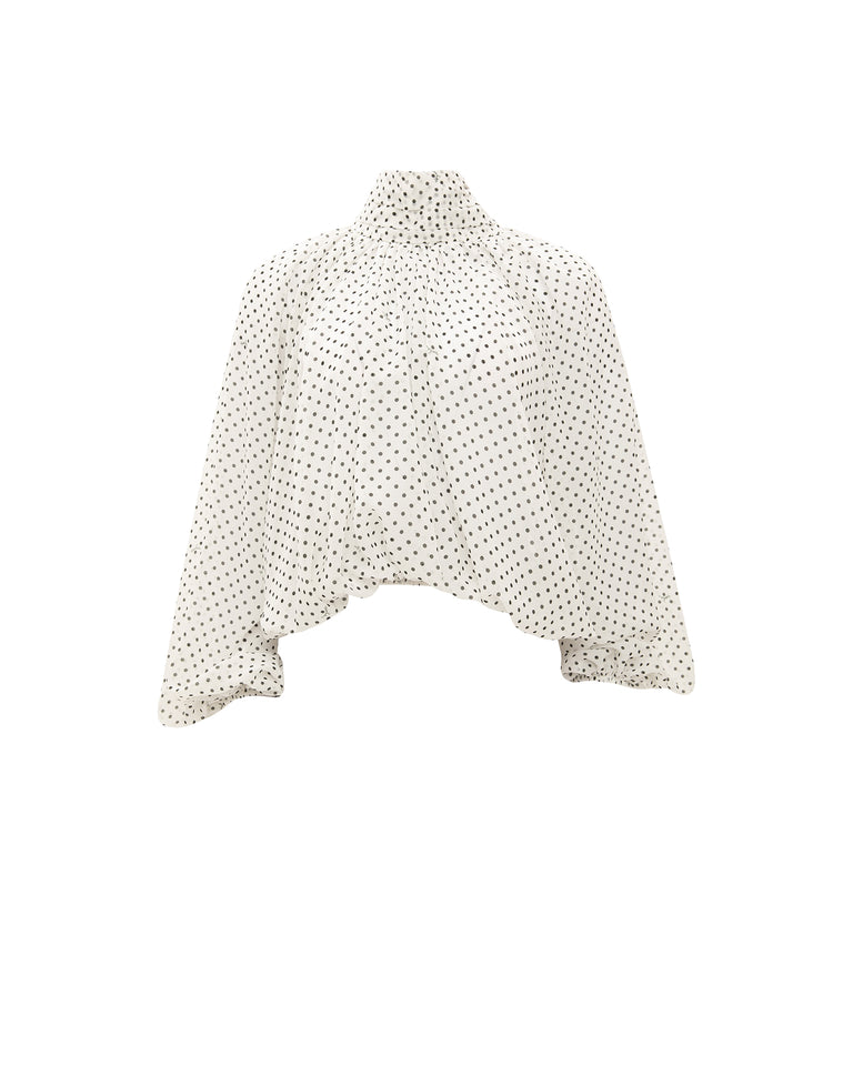 WHITE POLKA BLOUSE