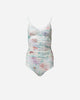 PRINTED DRAPED BODYSUIT