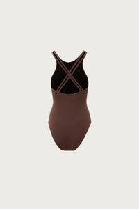 BROWN ONE-PIECE SWIMSUIT
