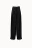 BLACK DOUBLE-BELTED PANTS