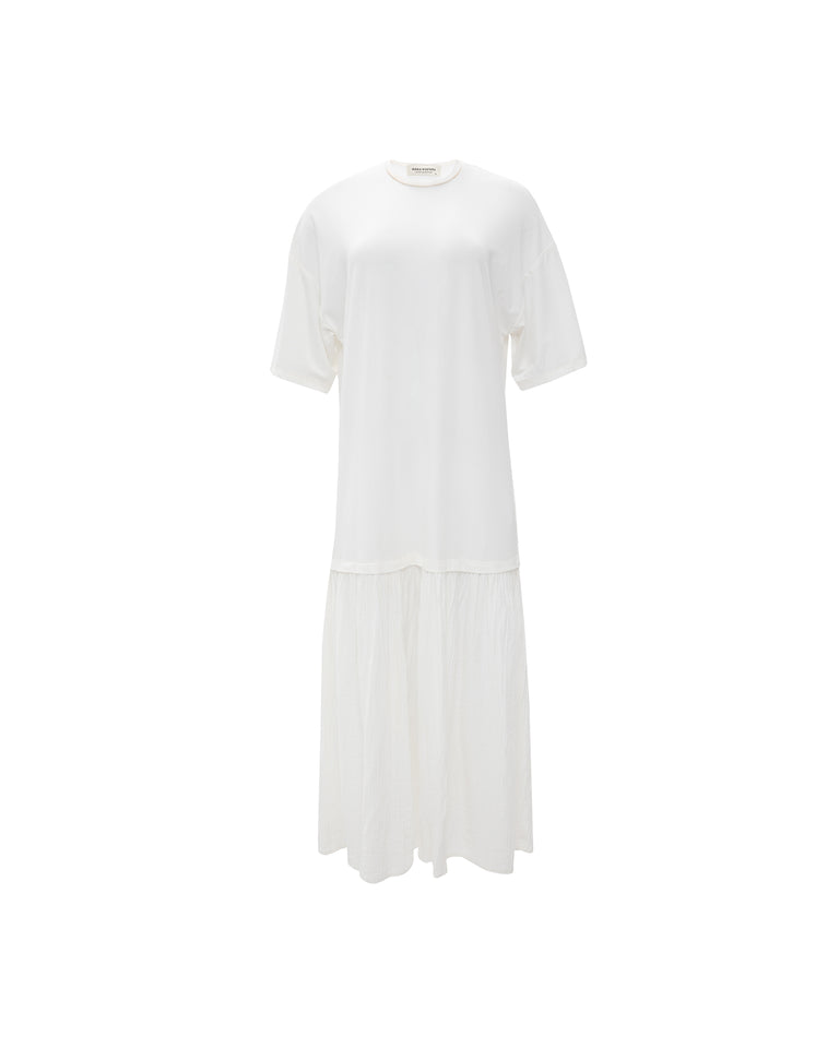 WHITE MIDI COTTON DRESS