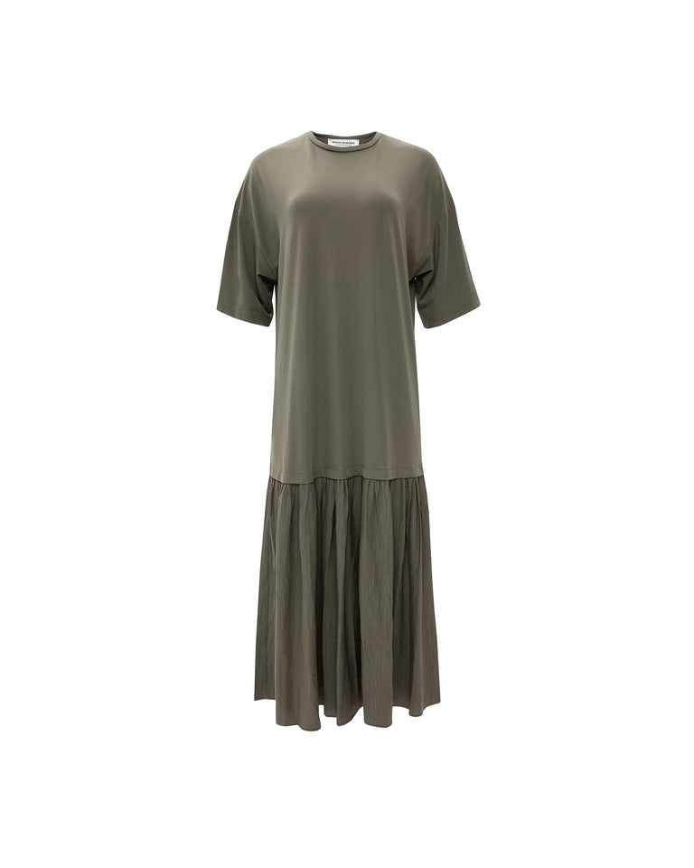 OLIVE MIDI COTTON DRESS