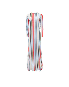 RED STRIPED MESH DRESS