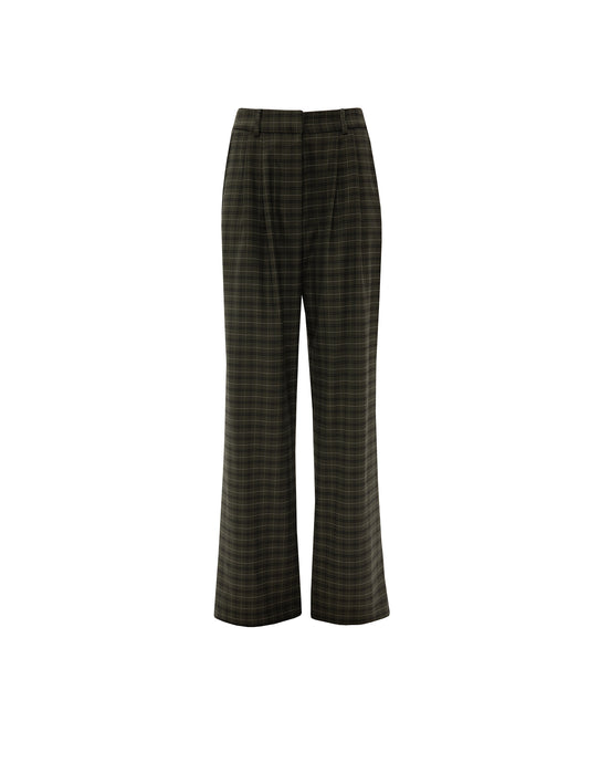 OLIVE CHEQUERED PANTS
