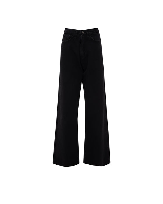 BLACK STRAIGHT LINE JEANS