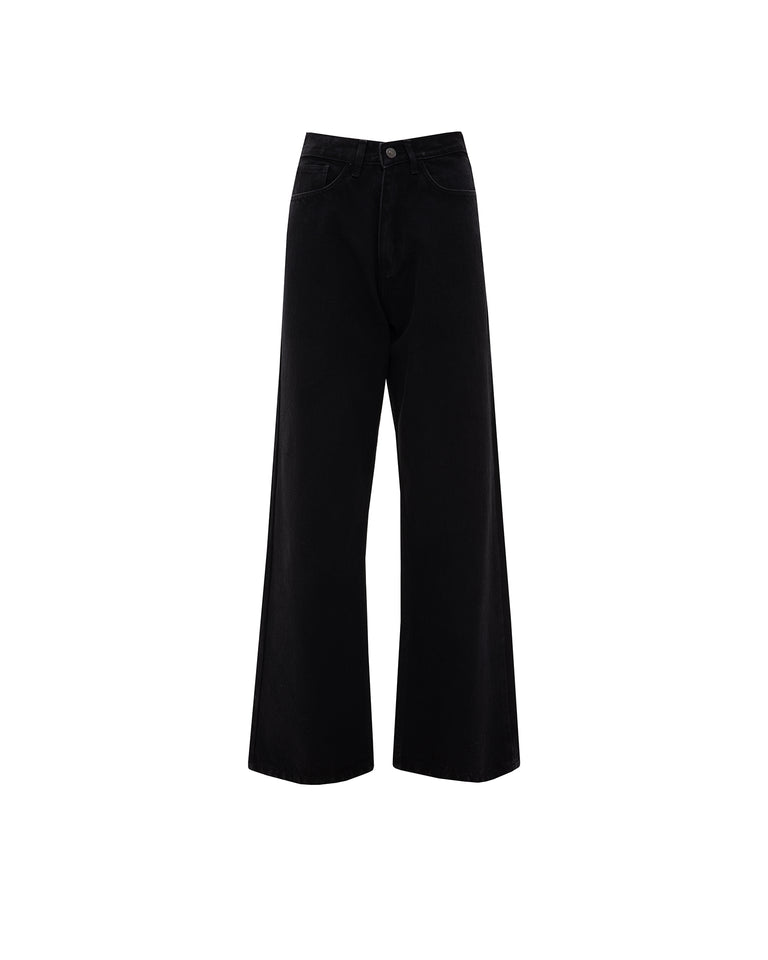 BLACK STRAIGHT LINE JEANS