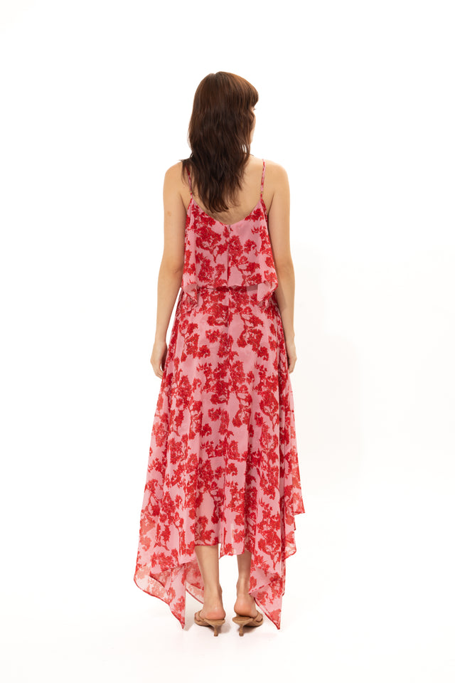 BOUGAINVILLEA ASYMMETRICAL DRESS