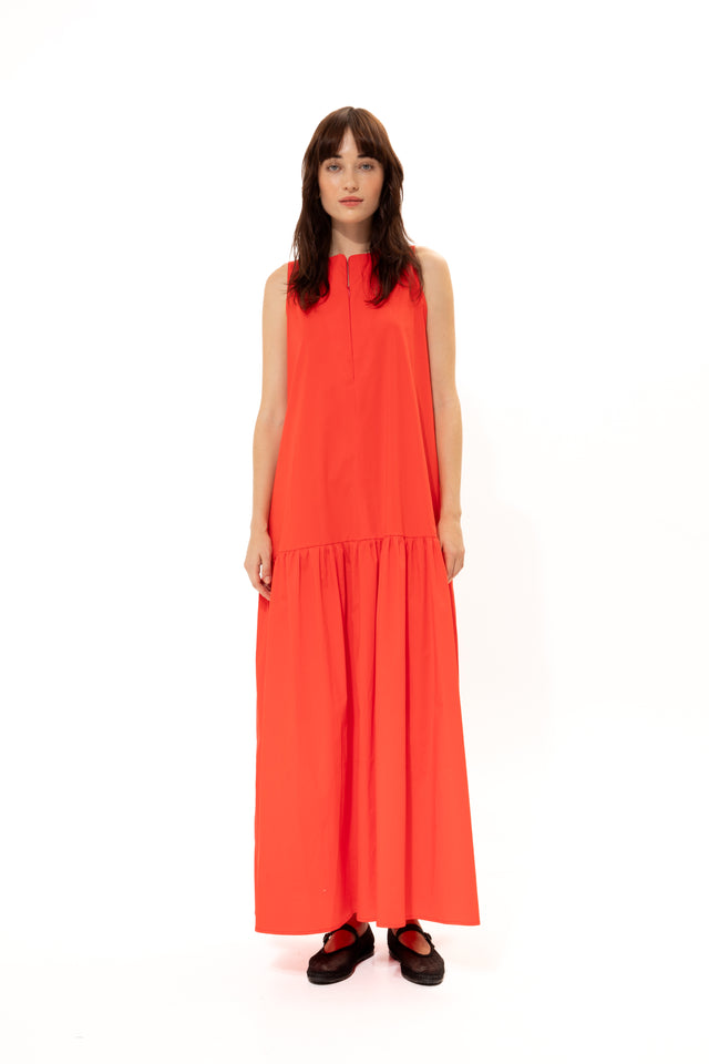 SCARLET COTTON DRESS