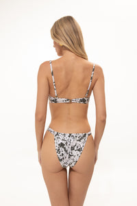 ANIMAL PRINT GATHERED STRAP BIKINI BOTTOMS