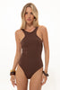 BROWN ONE-PIECE SWIMSUIT