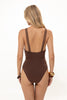 BROWN ONE-PIECE SWIMSUIT