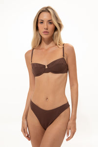 BROWN UNDERWIRE BIKINI TOP