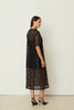 BLACK LACE MIDI DRESS
