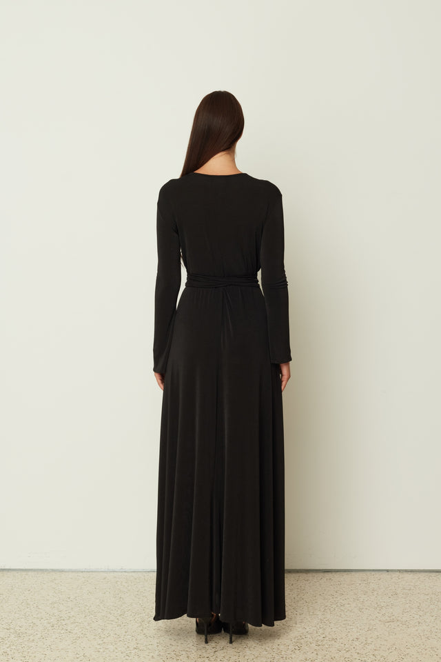 LONG TYE DRESS BLACK ONE SIZE