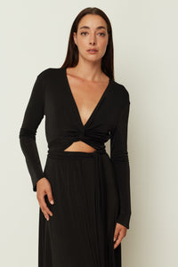 LONG TYE DRESS BLACK ONE SIZE