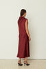HIGH NECK DRESS BORDEAUX