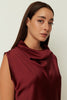 HIGH NECK DRESS BORDEAUX