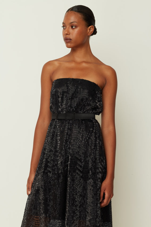 BEADED DRESS BLACK ONE SIZE