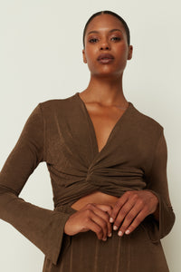 LONG TYE DRESS BROWN ONE SIZE
