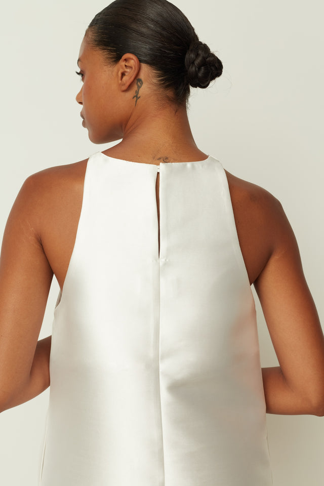 DUCHESS SHORT DRESS WHITE
