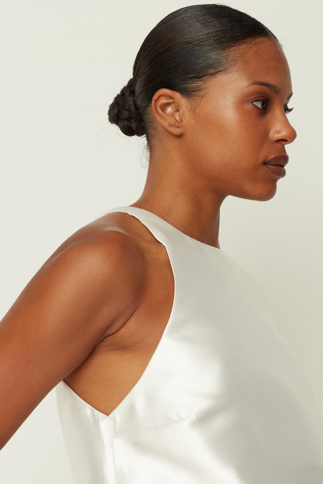 DUCHESS SHORT DRESS WHITE