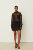 BLACK MINI SATIN SKIRT