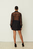 BLACK MINI SATIN SKIRT