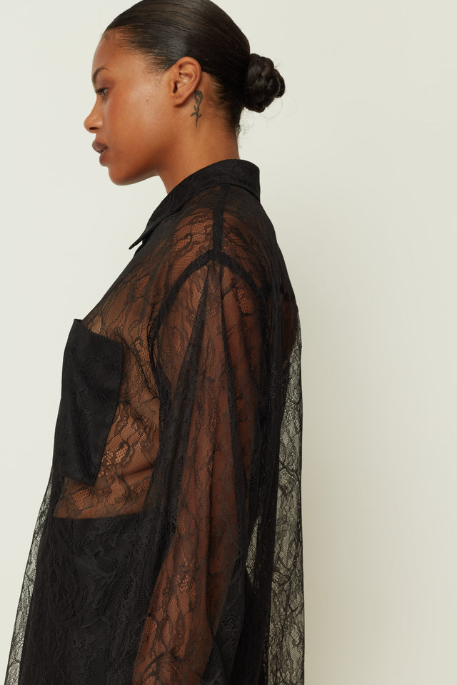 LACE SHIRT BLACK ONE SIZE
