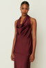 SATIN DRAPE TOP PLUM ONE SIZE