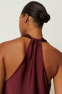 SATIN DRAPE TOP PLUM ONE SIZE
