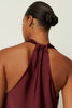 SATIN DRAPE TOP PLUM ONE SIZE